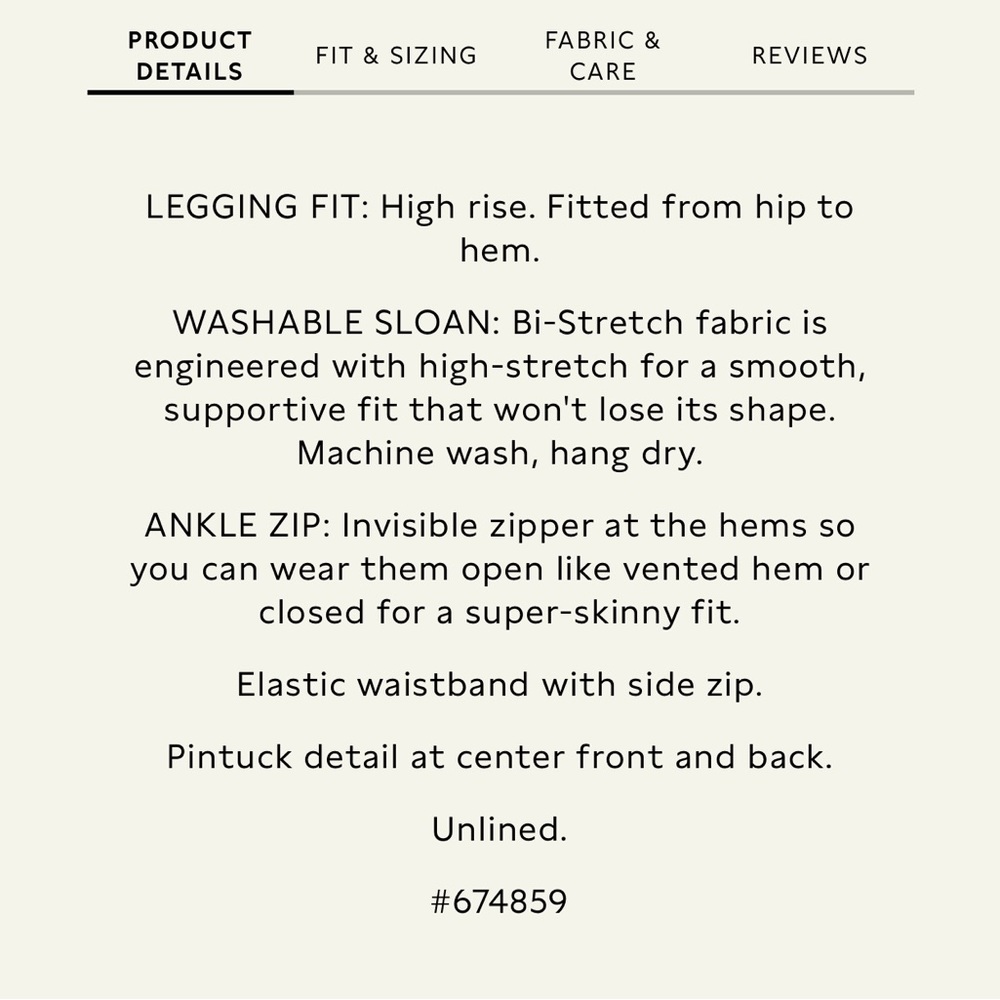 Banana Republic nwt washable bi-stretch Sloan legging dress pant